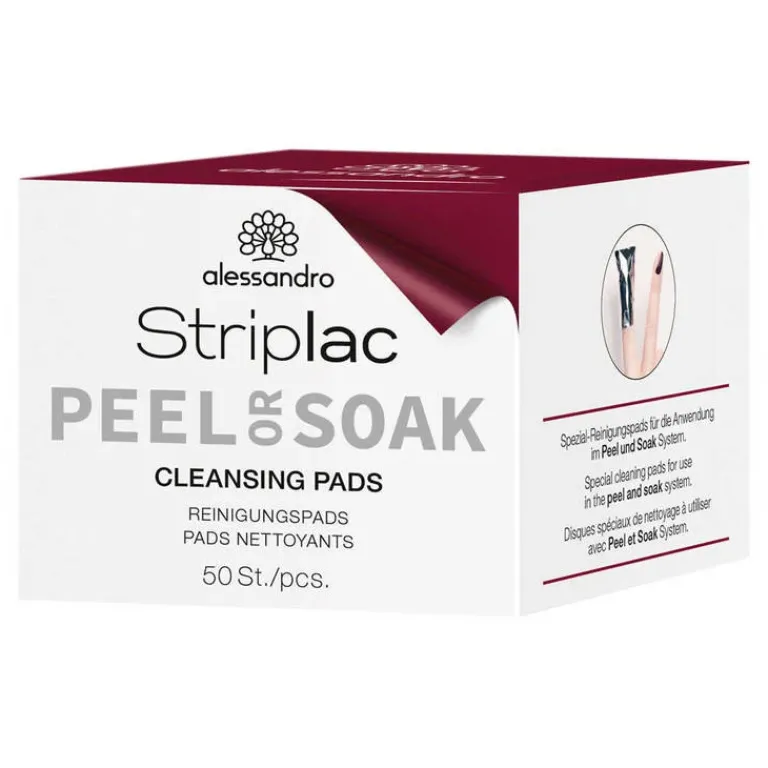 Alessandro Nagellak Remover|Striplac Peel or Soak Cleansing Pads 50 stuks