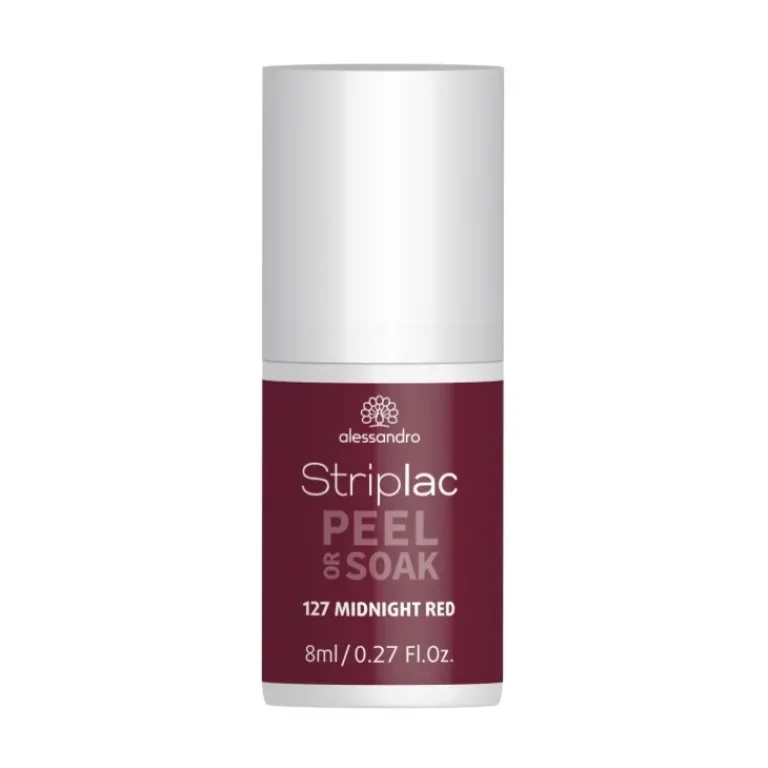 Alessandro Gel Nagellak|Striplac Peel Or Soak 127 Midnight Red