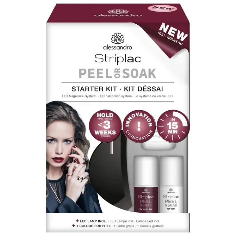 Alessandro Gel Nagellak|Striplac Peel Or Soak Starter Set 126 Velvet Red
