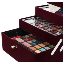 Zmile Cosmetics Make-Up Koffers|Make-up Koffer Velvety Dark Berry 74-delig 32 x Oogschaduw