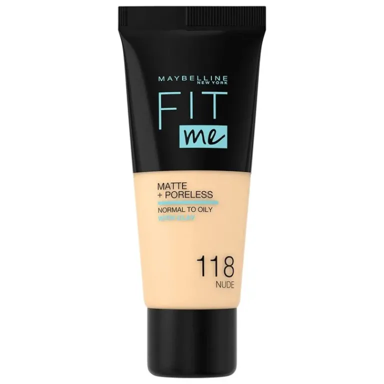 Maybelline Foundation|Fit Me! Matte+ Poreless Liquid Foundation 110 porcelain