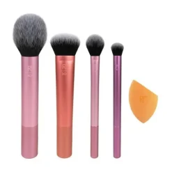 Real Techniques Penselen|Penselenset RT 400 Blush Brush + Miracle Complexion Sponge + RT 300 Deluxe Crease Brush + RT 402 Setting Brush + RT 200 Expert Face Brush
